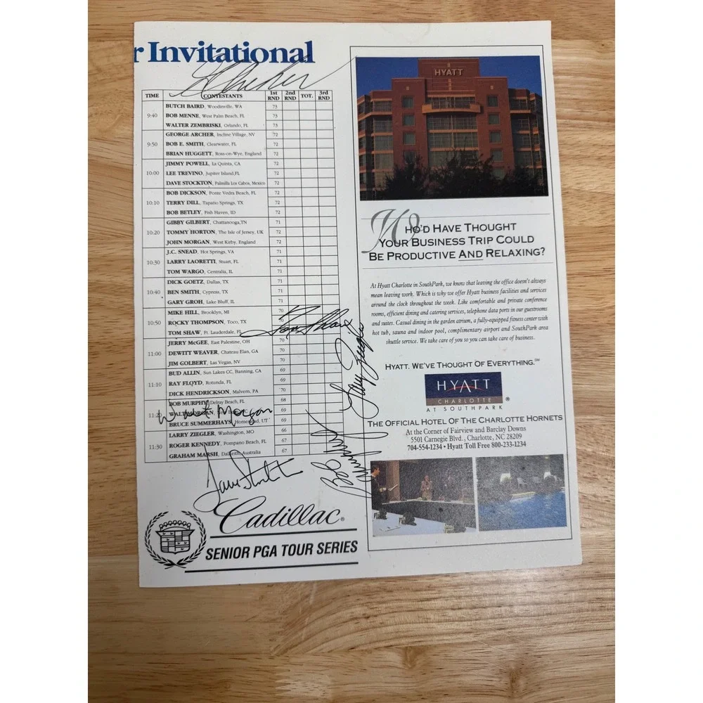 Signed 1995 Paine Webber Invitational Golf Program Cadillac Senior PGA Tour Vtg‎